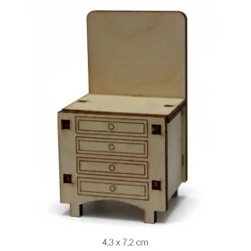 MN20 Minyatür Şifonyer Ham Ahşap Boyanabilir Obje